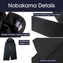 Nobakama Aikido Tetron Tradition Aikido Nobakama - Flexible Koshiita, 7 lines of stitching