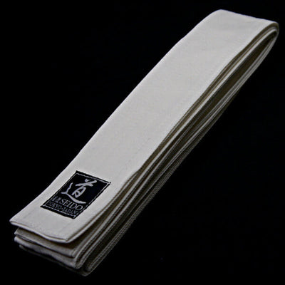 Wide White Belt for Aikido - Iai obi type