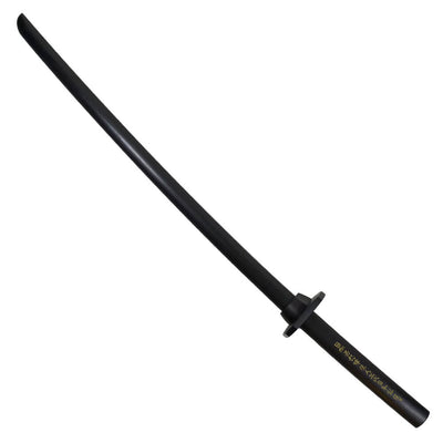 Bokken Supérieur Shima Kokutan (Ebène d'Asie) avec Tsuba & Tsubadome - Signature dorée - Par Maître Aramaki