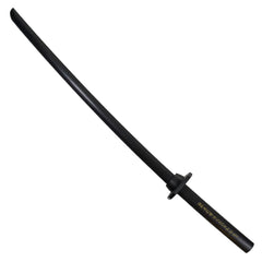 Bokken Supérieur Shima Kokutan (Ebène d'Asie) avec Tsuba & Tsubadome - Signature dorée - Par Maître Aramaki