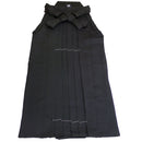 Polyester Aikido Hakama - Cashmere Touch - Shiny Finish (Black / Front)