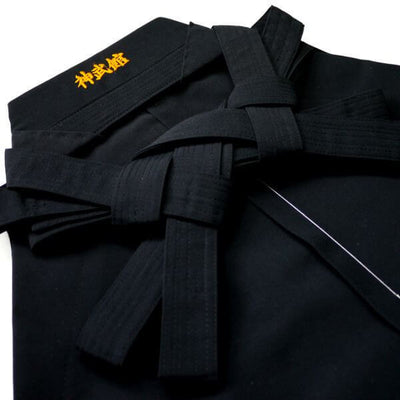 Aikido Nobakama - Tetron, Black (Image shows optional Koshiita Embroidery)