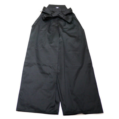 Nobakama en coton de style Aikido (noir, avant)
